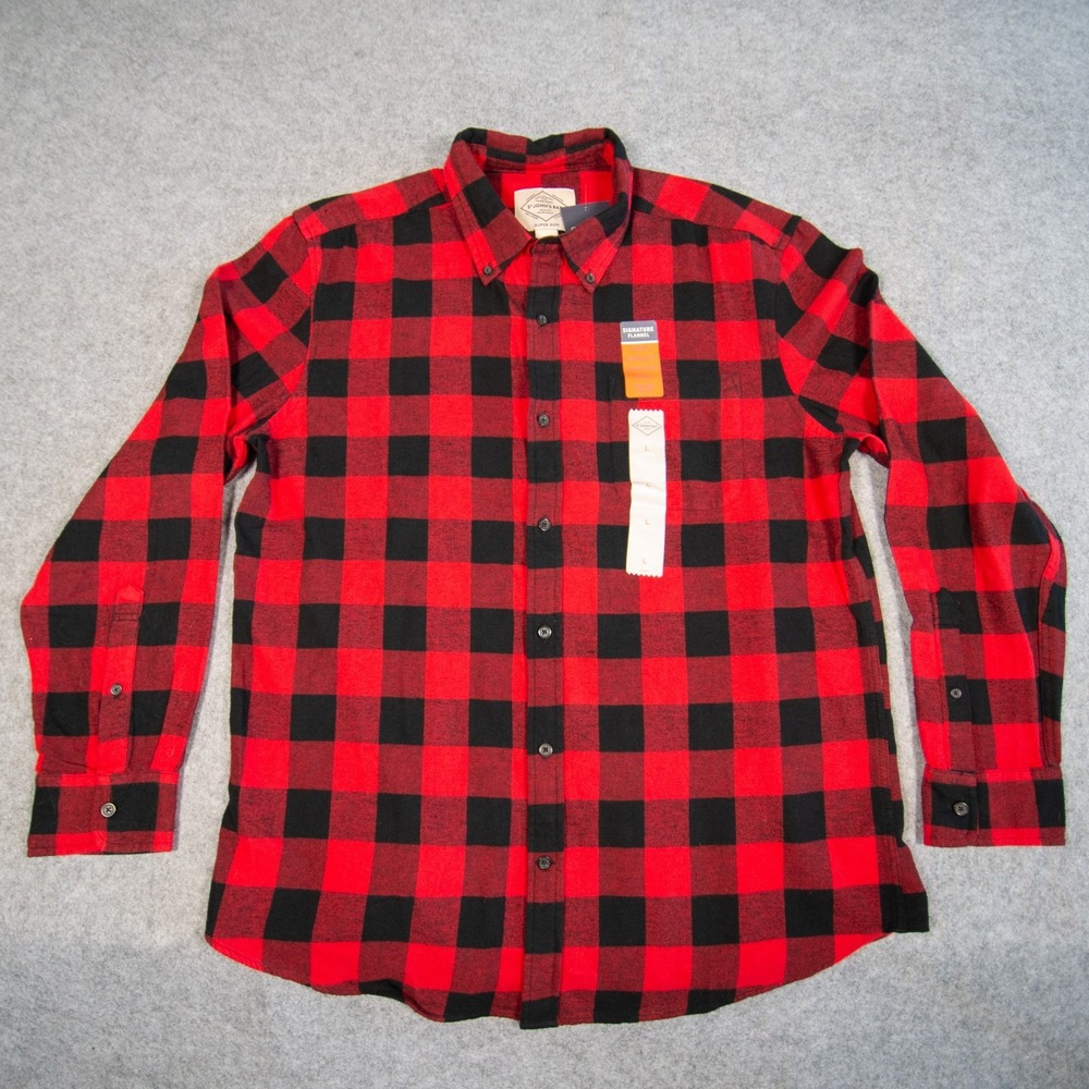 NWT St. John's Bay Super Soft Buffalo Plaid Flannel Shirt Men's Sz L